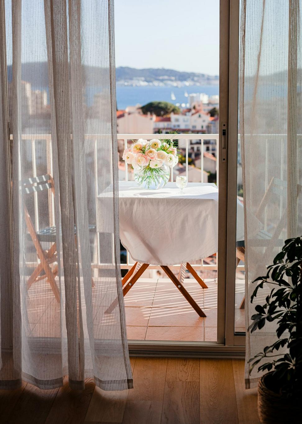 Luxury hotel room with vineyard views